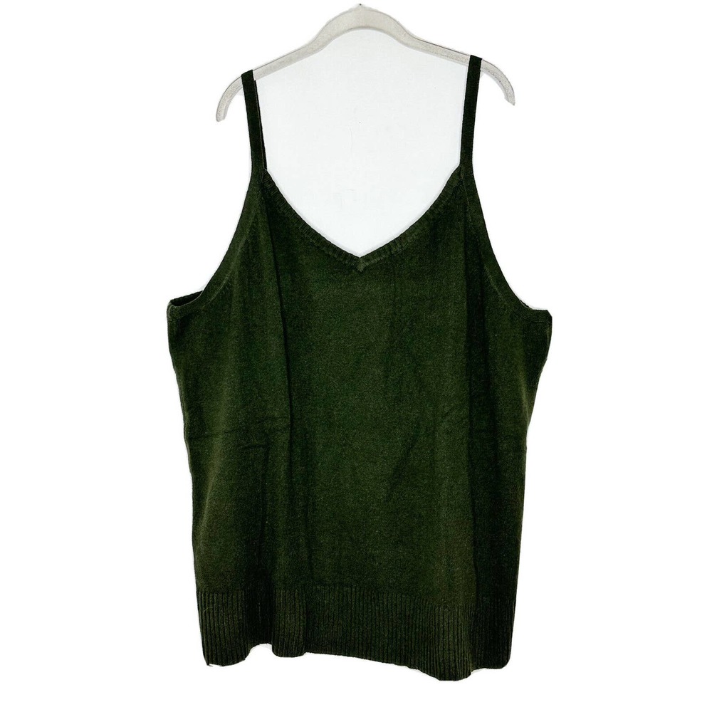 Torrid Womens Army Green Knit Cami Sweater V Neck Tank Top Size 5X NEW
